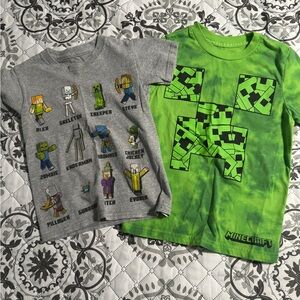 Two Minecraft short sleeved tees size 6